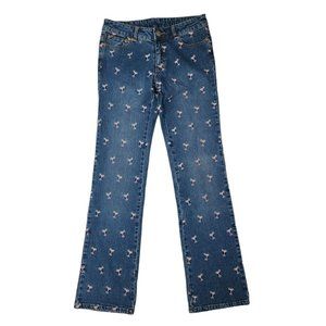 Lilly Pulitzer NWT Margarita Glass Embroidered Blue Jeans Pants 2